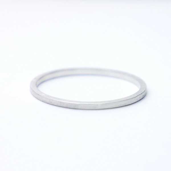 Thin brushed stakable ring Recycled 925 silver