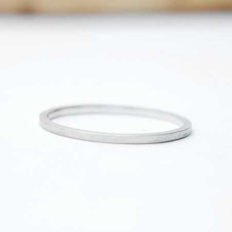 Thin brushed stakable ring Recycled 925 silver