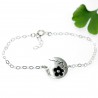 Bracelet rond Fleurs de Cerisier en argent 925 et résine rouge Fleu...