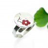 Purple Cherry Blossom adjustable sterling silver ring Cherry Blosso...