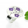 Rote Kirschblumen Sterlingsilber verstellbarer Ring Kirschblumen De...
