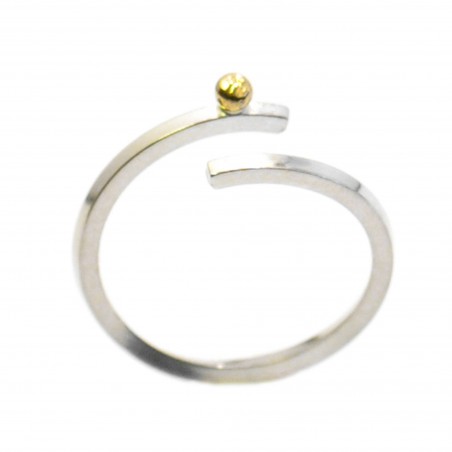 Verstellbarer Ring aus Sterling Silber u. 24 Karat Gold Regentropfen 97,00 €