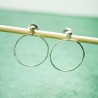 Boucles d'oreilles rondes pendantes Maya en argent 925 recyclé et surcyclé sans nickel