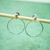 Boucles d'oreilles rondes pendantes Maya en argent 925 recyclé et surcyclé sans nickel