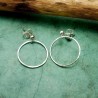 Boucles d'oreilles rondes pendantes Maya en argent 925 recyclé et surcyclé sans nickel