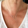 Collier 2 cercles nuage Maya en argent 925 recyclé et surcyclé