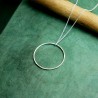 Maya round long necklace in recycled and upcycled 925 silver Maya D...