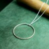 Maya round long necklace in recycled and upcycled 925 silver Maya D...