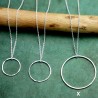 Maya round long necklace in recycled and upcycled 925 silver Maya D...
