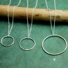 Maya round long necklace in recycled and upcycled 925 silver Maya D...
