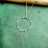 Maya round long necklace in recycled and upcycled 925 silver Maya D...