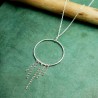 Maya round long necklace in recycled and upcycled 925 silver Maya D...