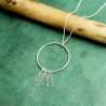 Maya round long necklace in recycled and upcycled 925 silver Maya D...