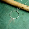 Maya round long necklace in recycled and upcycled 925 silver Maya D...
