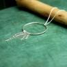 Maya round long necklace in recycled and upcycled 925 silver Maya D...