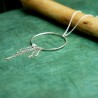 Maya round long necklace in recycled and upcycled 925 silver Maya D...