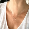 Collier rond texturé fin Maya en argent 925 recyclé et surcyclé