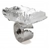 Grande bague réglable Petite Fleur des Pres en argent massif