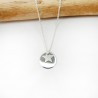 Stern- und Medaillon-Halskette aus 925er Silber an dünner, minimalistischer Kette