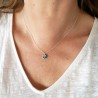 925 silver star and medallion necklace on thin minimalist chain