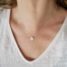 Stern- und Medaillon-Halskette aus 925er Silber an dünner, minimalistischer Kette