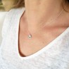 Stern- und Medaillon-Halskette aus 925er Silber an dünner, minimalistischer Kette