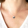 Stern- und Medaillon-Halskette aus 925er Silber an dünner, minimalistischer Kette