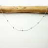 Chaine courte fine ras de cou en argent 925 recyclé minimaliste avec de petites billes alternées made in France