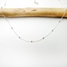 Short thin choker chain in minimalist recycled 925 silver with small alternating beads
