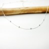 Short thin choker chain in minimalist recycled 925 silver with small alternating beads