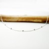 Short thin choker chain in minimalist recycled 925 silver with small alternating beads