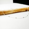 Kurze dünne Chokerkette aus minimalistischem recyceltem 925er Silber mit kleinen abwechselnden Perlen