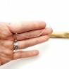 Short thin choker chain in minimalist recycled 925 silver with small alternating beads
