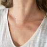 Kurze dünne Chokerkette aus minimalistischem recyceltem 925er Silber mit kleinen abwechselnden Perlen