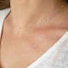 Kurze dünne Chokerkette aus minimalistischem recyceltem 925er Silber mit kleinen abwechselnden Perlen