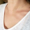 Chaine courte fine ras de cou en argent 925 recyclé minimaliste avec de petites billes alternées made in France