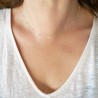 Short thin choker chain in minimalist recycled 925 silver with small alternating beads