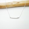 Collier fin ras de cou en argent 925 recyclé minimaliste avec de délicates perles carrées made in France