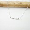 Minimalistische dünne Choker-Halskette aus recyceltem 925er Silber mit zarten quadratischen Perlen