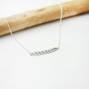 Collier fin ras de cou en argent 925 recyclé minimaliste avec de délicates perles carrées made in France