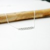 Minimalist recycled 925 silver thin choker necklace with delicate square beads