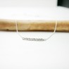 Minimalistische dünne Choker-Halskette aus recyceltem 925er Silber mit zarten quadratischen Perlen