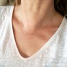 Minimalistische dünne Choker-Halskette aus recyceltem 925er Silber mit zarten quadratischen Perlen