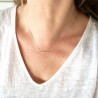 Minimalist recycled 925 silver thin choker necklace with delicate square beads