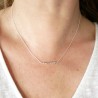 Minimalistische dünne Choker-Halskette aus recyceltem 925er Silber mit zarten quadratischen Perlen