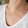 Minimalist recycled 925 silver thin choker necklace with delicate square beads
