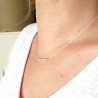 Minimalistische dünne Choker-Halskette aus recyceltem 925er Silber mit zarten quadratischen Perlen