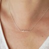 Collier fin ras de cou en argent 925 recyclé minimaliste avec de délicates perles carrées made in France