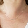 Minimalistische dünne Choker-Halskette aus recyceltem 925er Silber mit zarten quadratischen Perlen