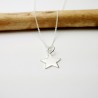 Kleiner Stern-Anhänger an dünnem Ketten-Choker aus minimalistischem recyceltem 925er Silber